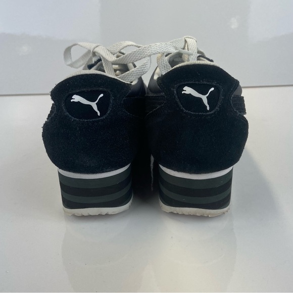 NEW! Puma Women's Caroline Stripe Wedge Sneakers Black & White Size 8.5 Shoes - Picture 4 of 15